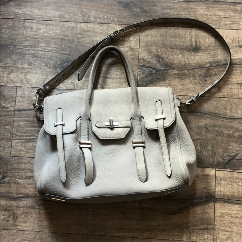 Grey suede Rebecca Minkoff hand bag